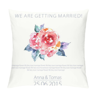 Personality  Wedding Invitation With Rose. Pillow Covers