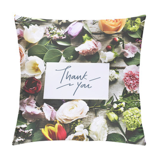 Personality  Thank You Card And Flowers Pillow Covers