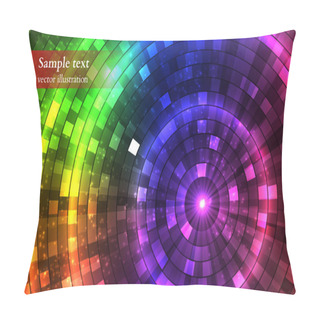 Personality  Abstract Colorful Disco Lights. Tunnel. Vector Pillow Covers