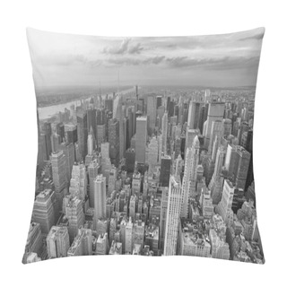 Personality  New York City, USA. Amazing Aerial Manhattan View At Sunset. Pillow Covers