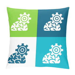 Personality  Algorithm Flat Four Color Minimal Icon Set Pillow Covers