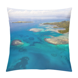 Personality  Bucas Grande Island, Philippines. Beautiful Lagoons With Atolls And Islands, View From Above. Pillow Covers