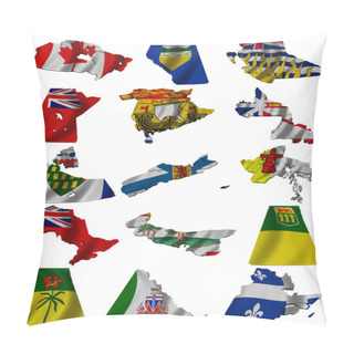 Personality  Flag And Map Of Canada Pillow Covers