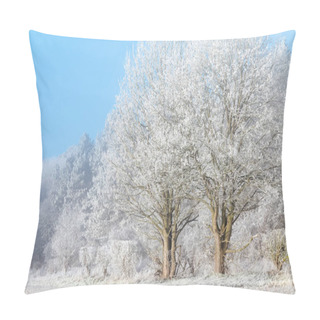 Personality  Frozen Winter Trees Landscape Pillow Covers
