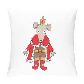 Personality  Mouse King Christmas Cartoon Illustration. Pillow Covers