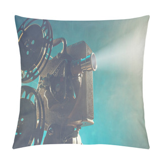 Personality  Old Style Movie Projector, Close-up. Pillow Covers