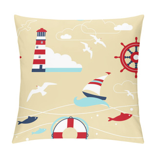Personality  Sea Seamless Pattern Pillow Covers