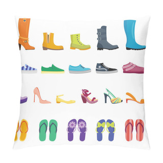 Personality  Different Shoes Isolated Collection Pillow Covers