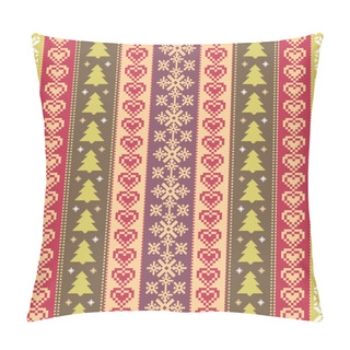 Personality  Colorful Striped Background With Christmas Motifs Pillow Covers