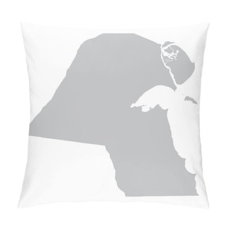 Personality  Grey Map Of Kuwait Pillow Covers