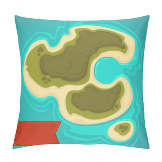 Personality  Cartoon Tropical Island Top View For Your Game Map Pillow Covers