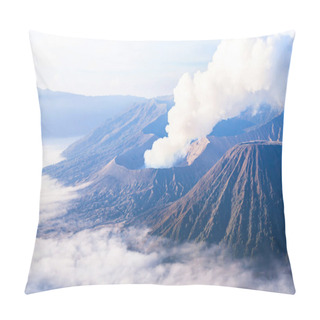 Personality  Beautiful Landscape Of Bromo Volcano At Sunrise, Aerial Panoramic View,  Java, Indonesia Pillow Covers