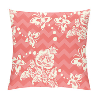 Personality  Vector Seamless Chevron Floral Background Pillow Covers