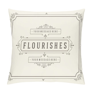 Personality  Vintage Ornament Greeting Card Vector Template Pillow Covers