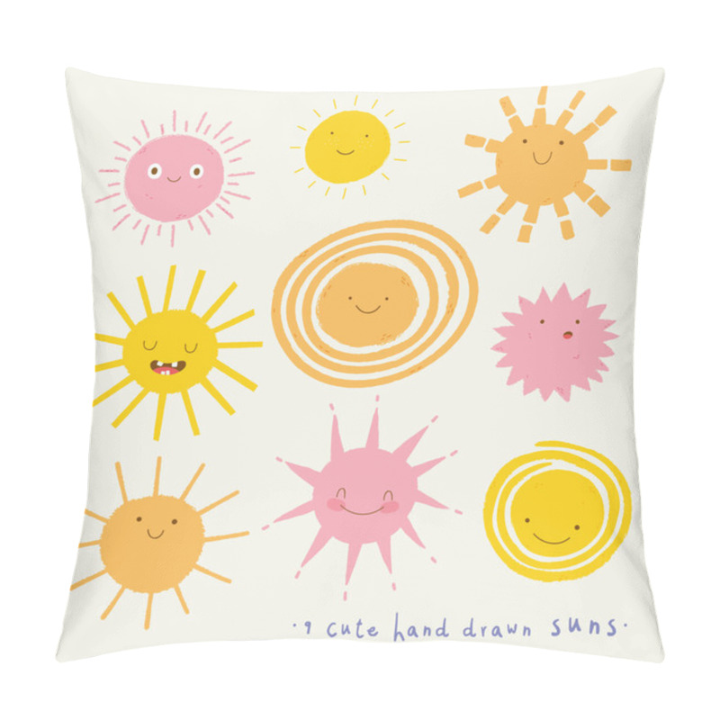 Personality  Cute  set of SUNs icons. pillow covers