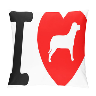 Personality  I Love My Dog Text With Heart Pillow Covers