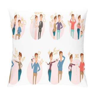Personality  Marriage Divorce Icons Collection Pillow Covers