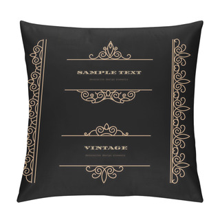 Personality  Gold Frames And Borders Set Pillow Covers