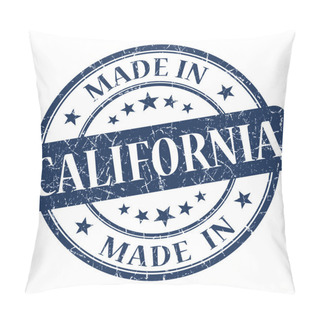 Personality  Made In California Blue Round Grunge Isolated Stamp Pillow Covers