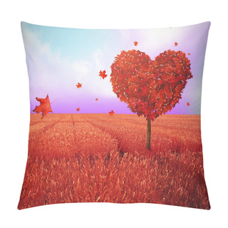 Personality  Tree In The Shape Of Heart, Valentines Day Background Pillow Covers
