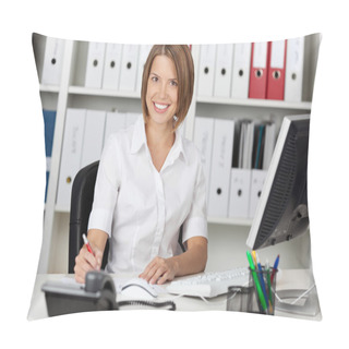 Personality  Smiling Confident Businesswoman Pillow Covers