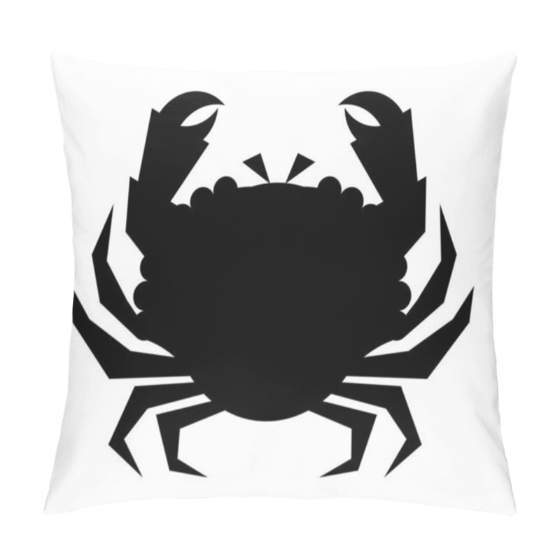 Personality  Crab illustration, black silhouette vector pillow covers