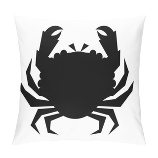 Personality  Crab Illustration, Black Silhouette Vector Pillow Covers
