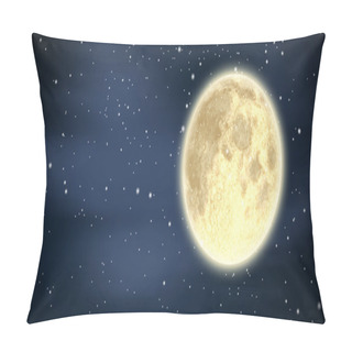 Personality  Full Moon Against Blue Sky  Pillow Covers