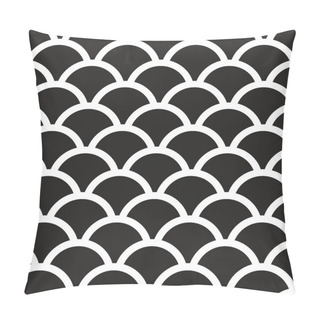 Personality  Fish Scales  Monochrome  Seamless Pattern Pillow Covers