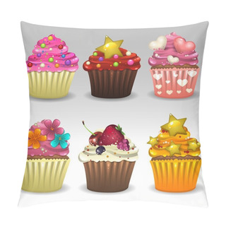 Personality  Cupcakes Set 3 Pillow Covers