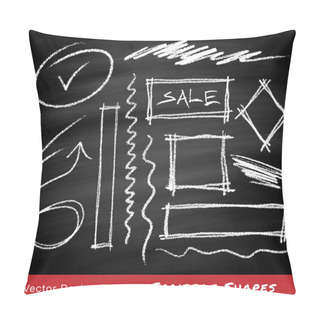 Personality  Scribble Shapes Hand Drawn In Chalk On Chalkboard Background Pillow Covers