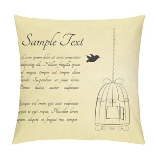 Personality  Bird In Cage Card Pillow Covers