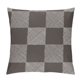 Personality  Seamless Vector Geometrical Pattern With Scribble Squares. Pillow Covers