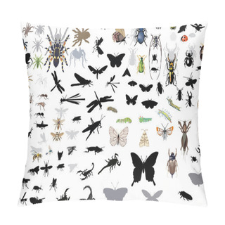 Personality  Large Set Of Isolated Insects And Spiders Pillow Covers