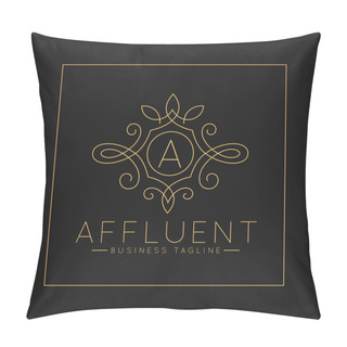 Personality  Luxurious Letter A Logo With Classic Line Art Ornament Style  Pillow Covers