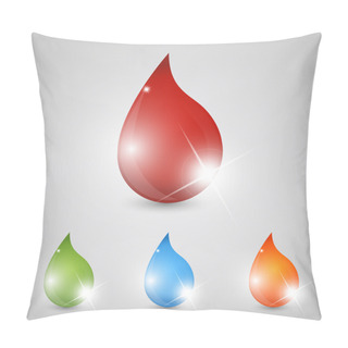 Personality  Colored Set Of Glossy Drops Pillow Covers