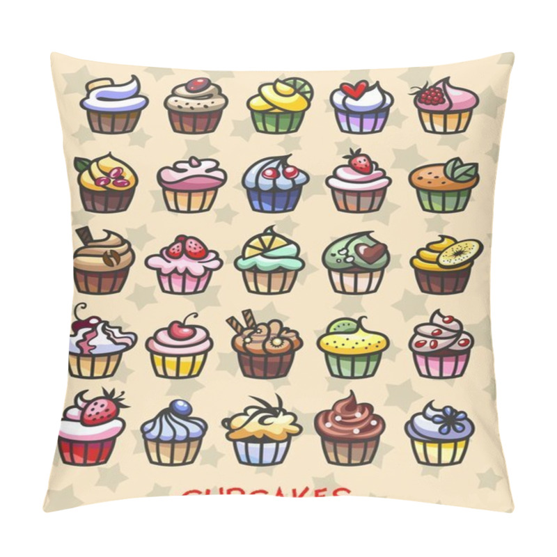 Personality  Different Colorful Delicious Cupcakes Pillow Covers