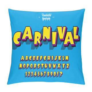 Personality  Vector Of Stylized Comical Font And Alphabet Pillow Covers