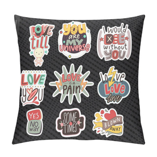 Personality  Set Of Contemporary Girlie Love Letter Logo Pillow Covers