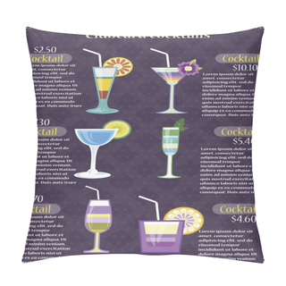 Personality  Cocktail Clubcard. Vector Illustration Pillow Covers
