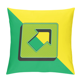 Personality  Arrow Pointing Upper Right In A Square Green And Yellow Modern 3d Vector Icon Logo Pillow Covers