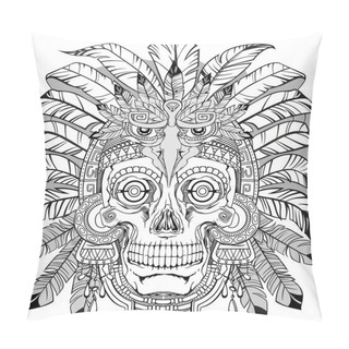 Personality  Skull Of Native American Pillow Covers