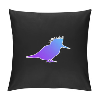 Personality  Bird Silhouette Blue Gradient Vector Icon Pillow Covers