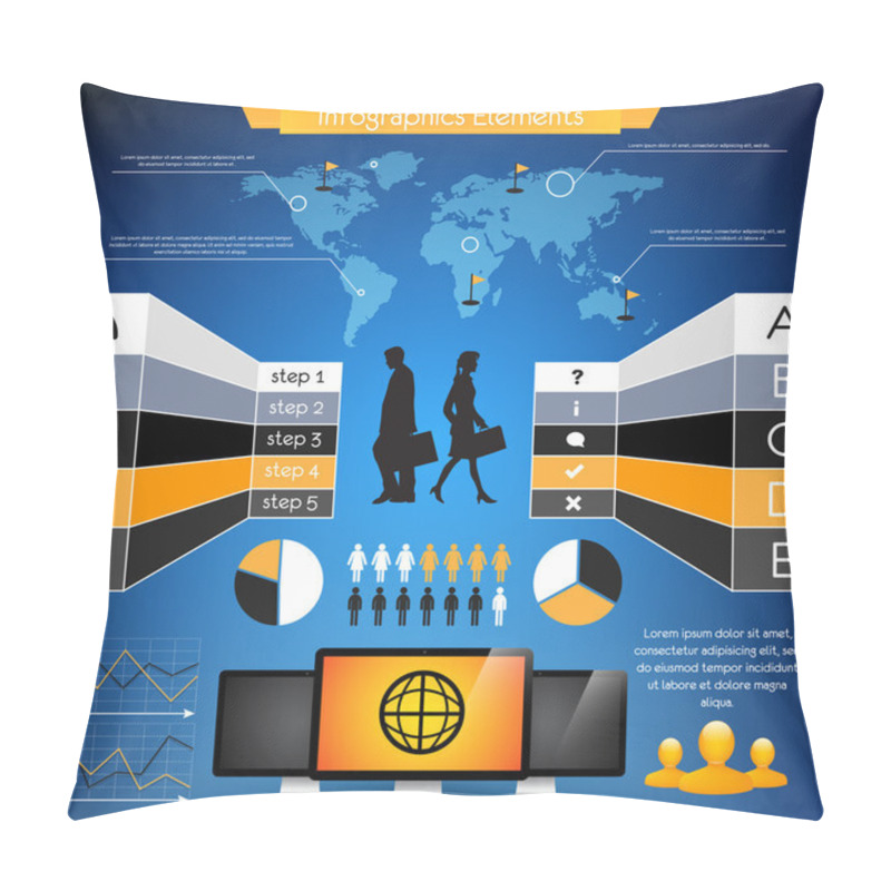Personality  Set Of Infographic Elements Pillow Covers