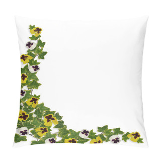 Personality  Ivy And Pansies Floral Border Pillow Covers