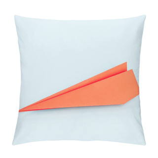 Personality  Orange Paper Plane On Blue With Copy Space  Pillow Covers