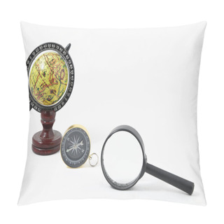 Personality  Vintage Tools Globe Compass And Loupe Pillow Covers