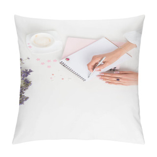 Personality  Woman Writing In Notebook Pillow Covers
