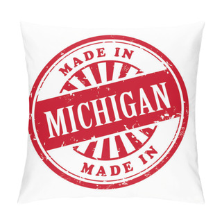 Personality  Made In Michigan Grunge Rubber Stamp  Pillow Covers