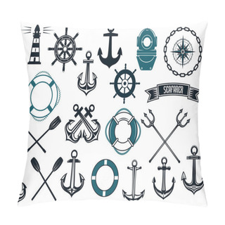 Personality  Nautical Themed Design Elements Pillow Covers